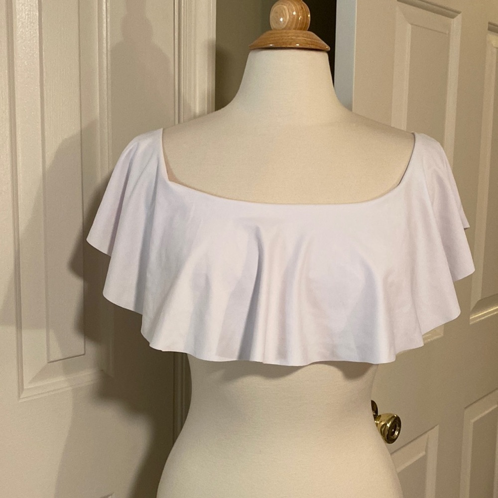 NWT Revamped White Bathing Suit Top Size Large